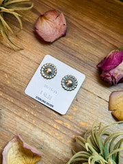 Sterling Silver Concho Earrings – Post on top