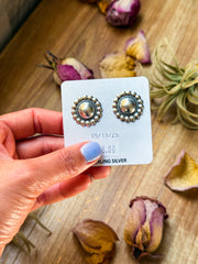 Sterling Silver Concho Earrings – Post on top