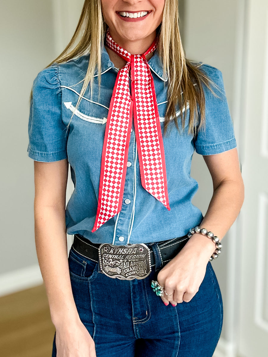 Paisley/Checkered Twilly (Red)