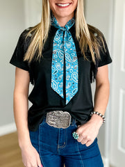 Paisley/Checkered Twilly (Turquoise)