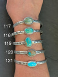 120 Sterling Silver Easter Blue Turquoise Stamped Stacking Cuff by Jason Ogg
