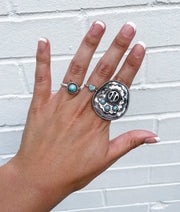 Circle turquoise ring