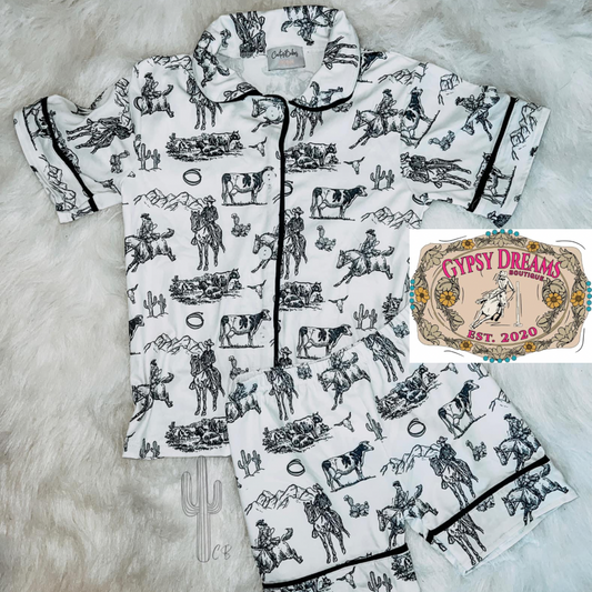 Western Adult Button up Jammies
