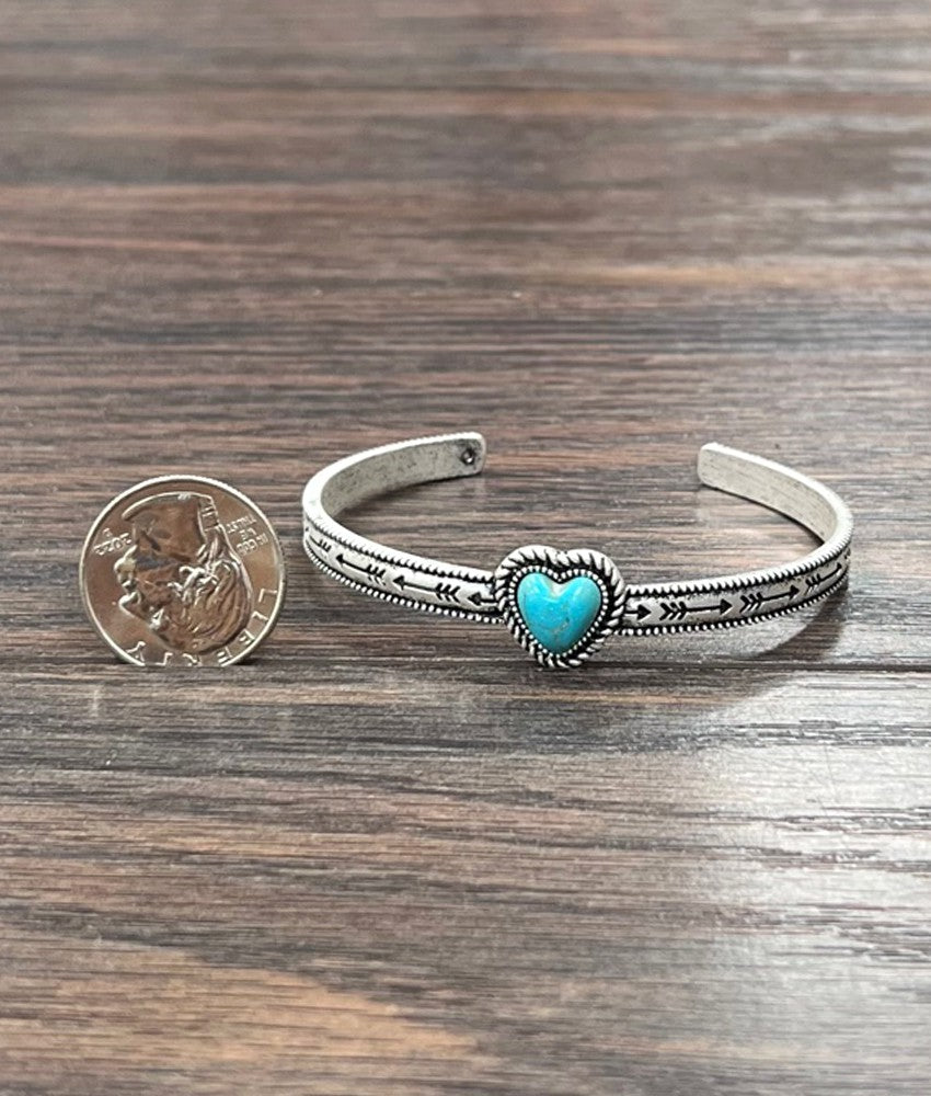 Turquoise heart cuff bracelet 7
