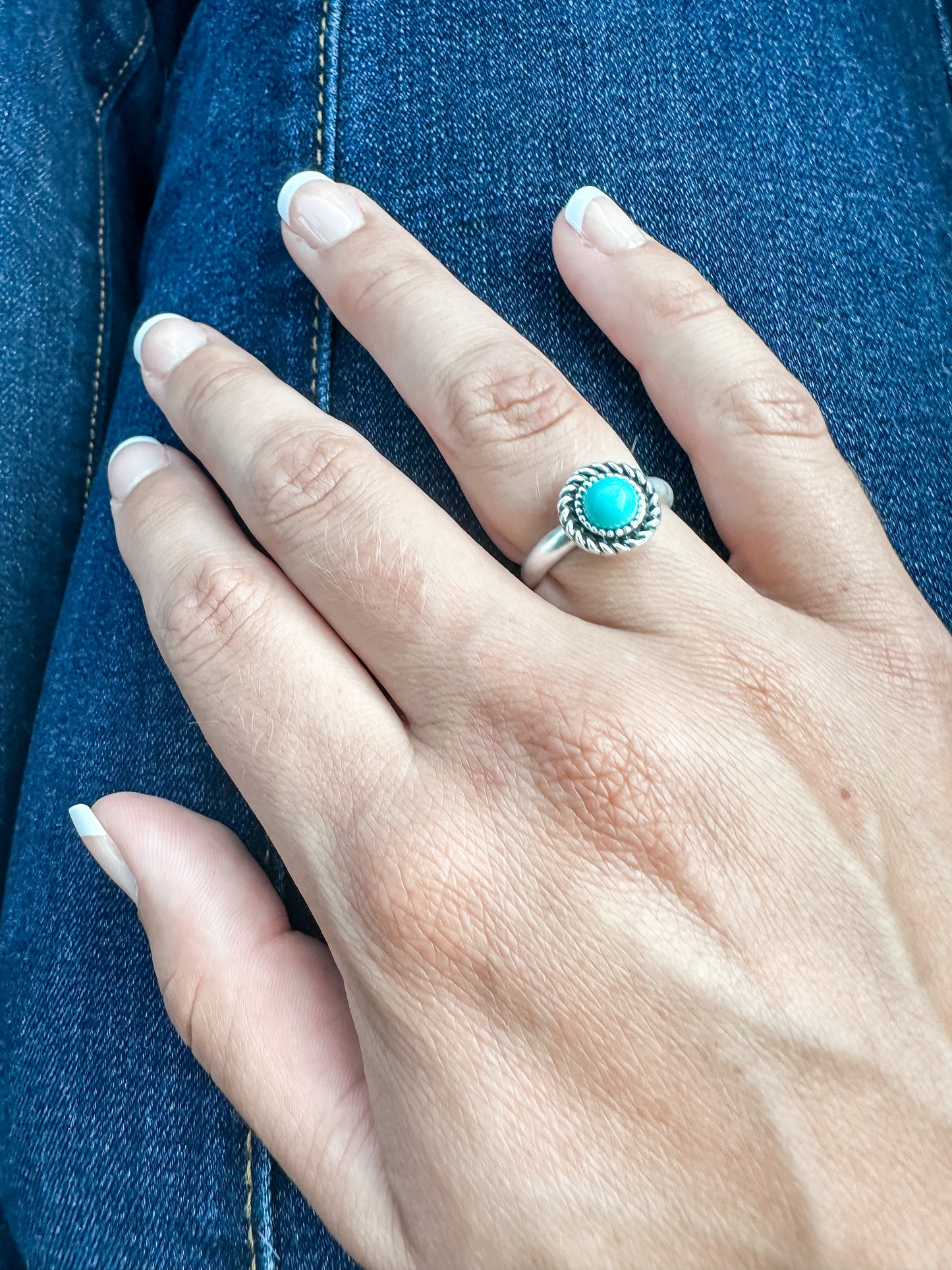 Circle turquoise ring