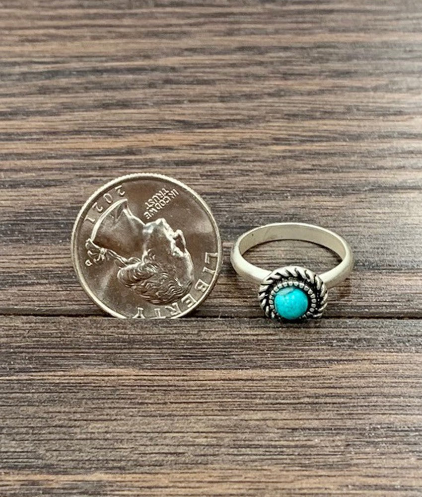 Circle turquoise ring