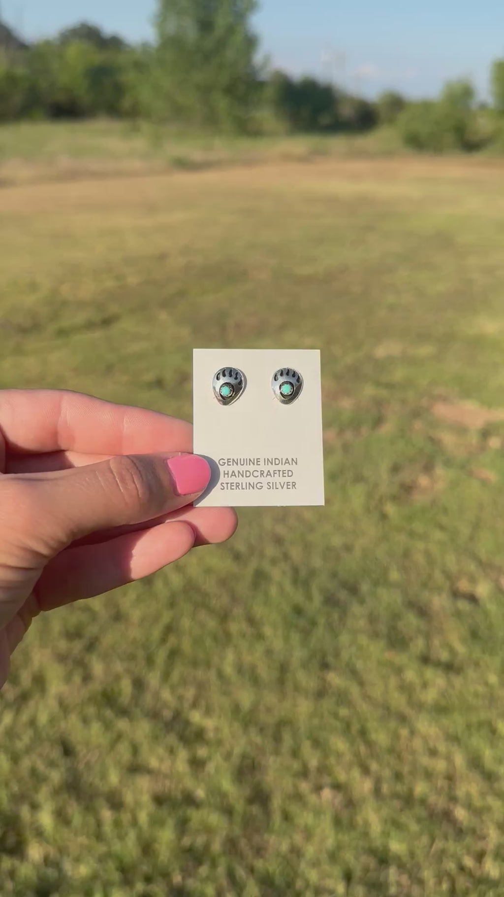 Navajo Handmade Bear Paw Earrings