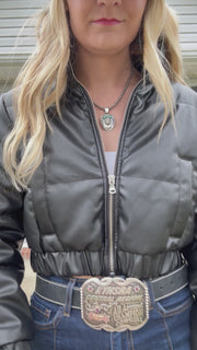 Black puffer jacket