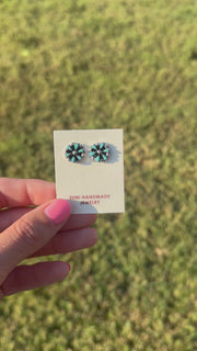 Zuni Handmade Flower Earrings
