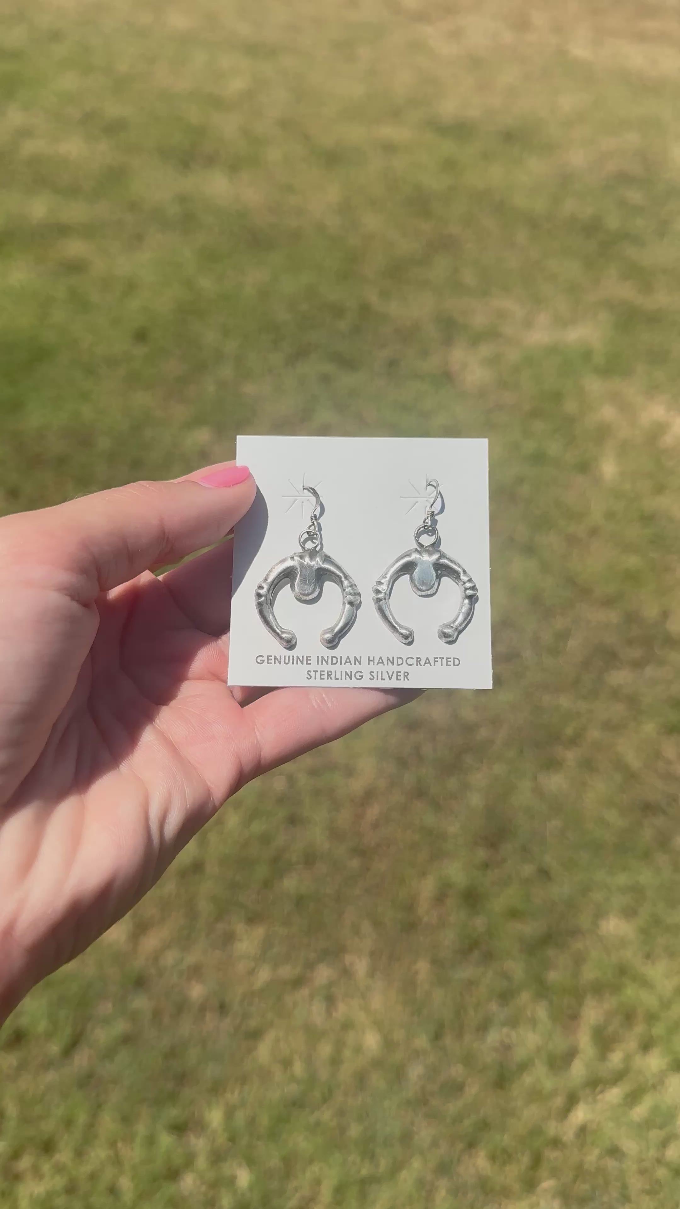 Navajo Handmade Sterling Silver Naja Earrings