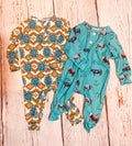 Ribbed material western onesie for children