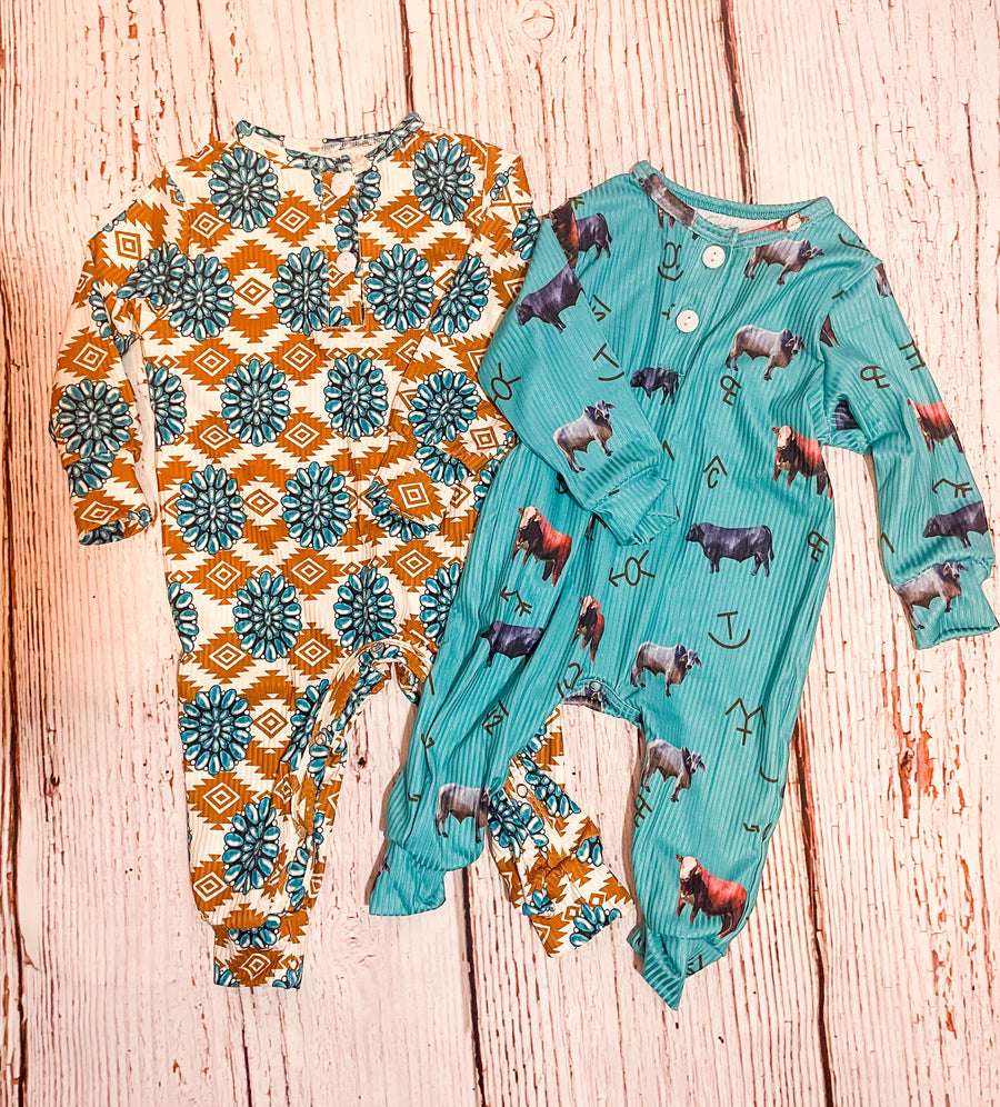 Kids western lounger jammies