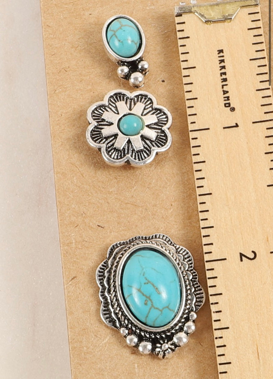 Western stud earrings set #11