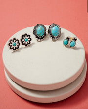 Western stud earrings set #11