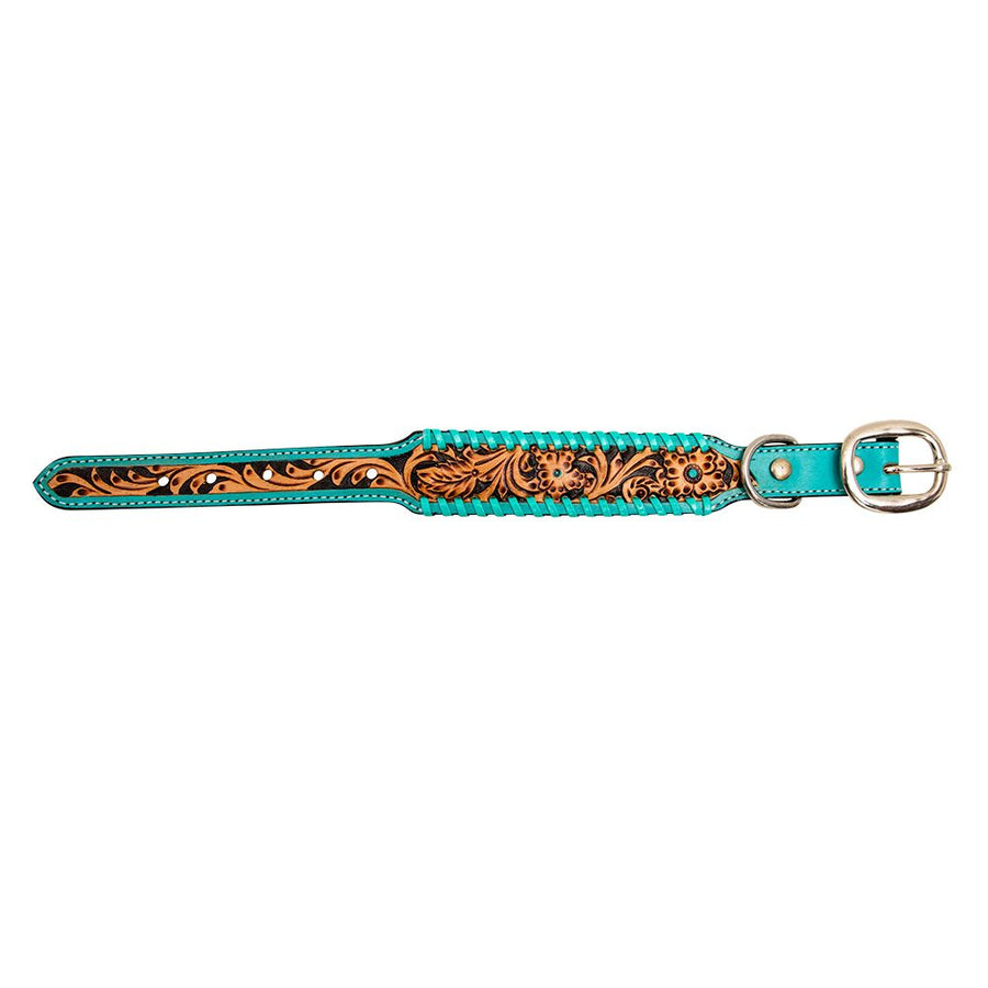 Turquoise twisted dog collar