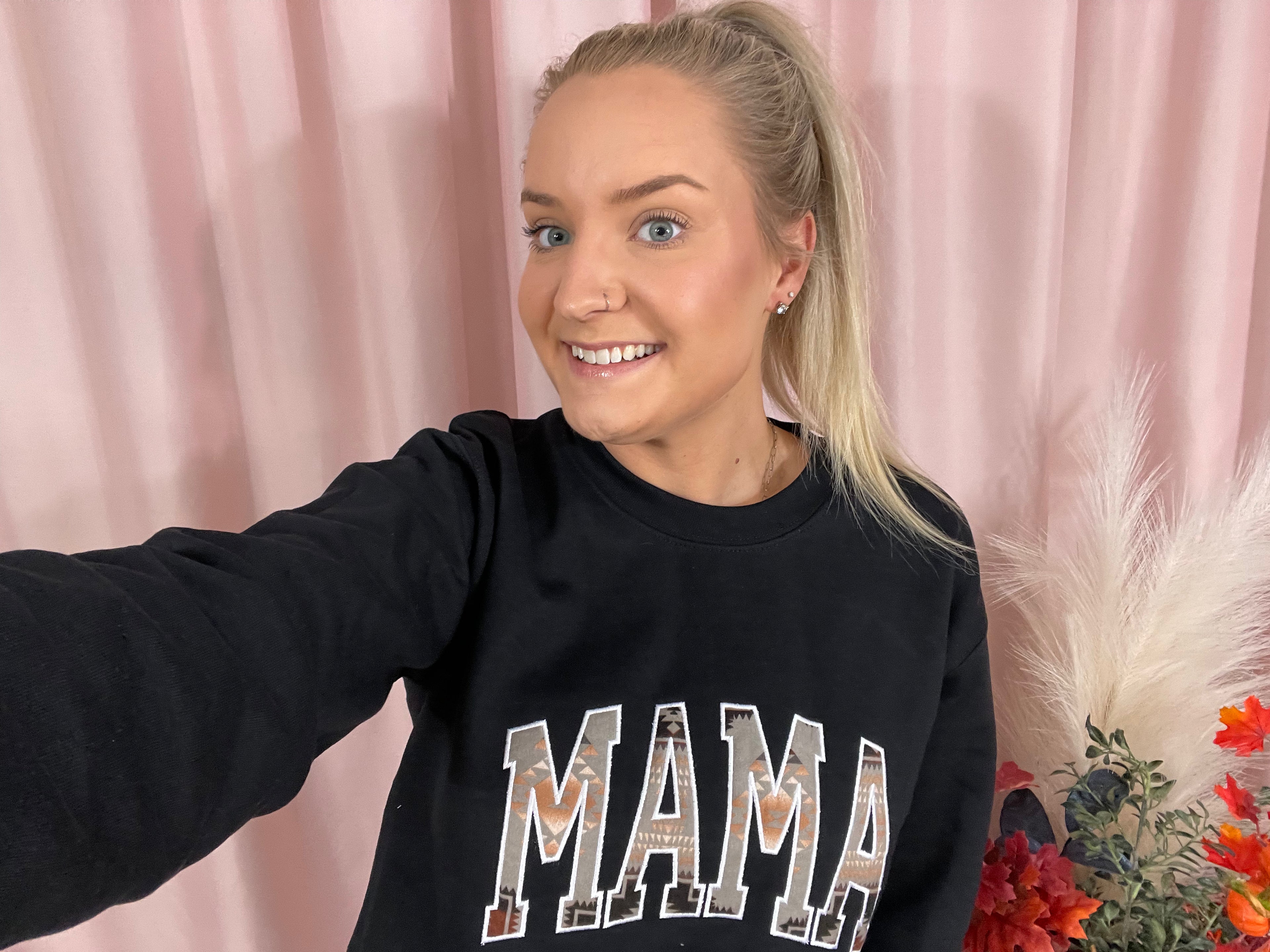 MAMA Pendleton Embroidered Sweatshirt