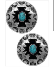 Western concho stud earrings