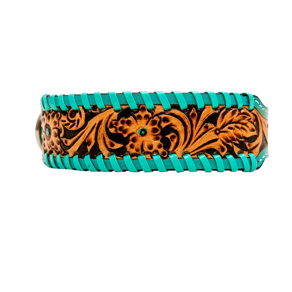 Turquoise twisted dog collar